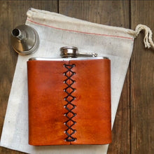 Load image into Gallery viewer, CUSTOM LEATHER WRAPPED FLASK
